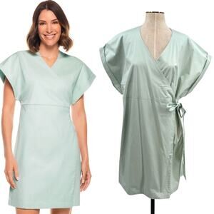 Coolibar Sunny Isles‎ Wrap Dress Misty Aqua Blue Green Size XXL